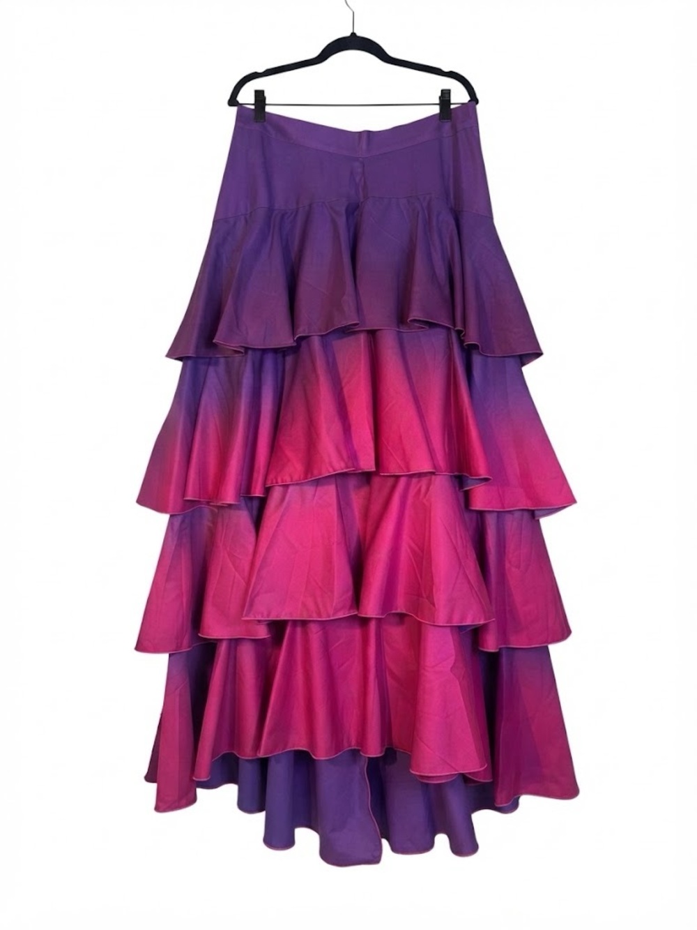 Purple and Pink Tiered Ruffle Maxi Skirt boho hippie